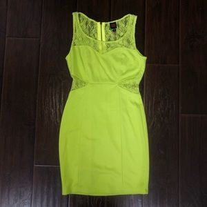 EUC 2b Bebe Lime Green Bodycon Dress M
